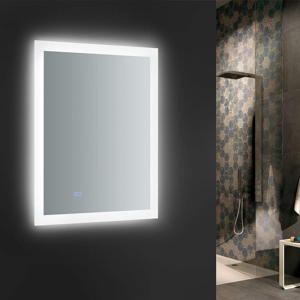Fresca FMR012430 Fresca Angelo 24" Wide x 30" Tall Bathroom Mirror w/ Halo Style LED Lighting and Defogger