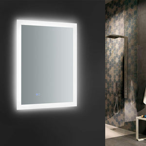 Fresca FMR012430 Fresca Angelo 24" Wide x 30" Tall Bathroom Mirror w/ Halo Style LED Lighting and Defogger
