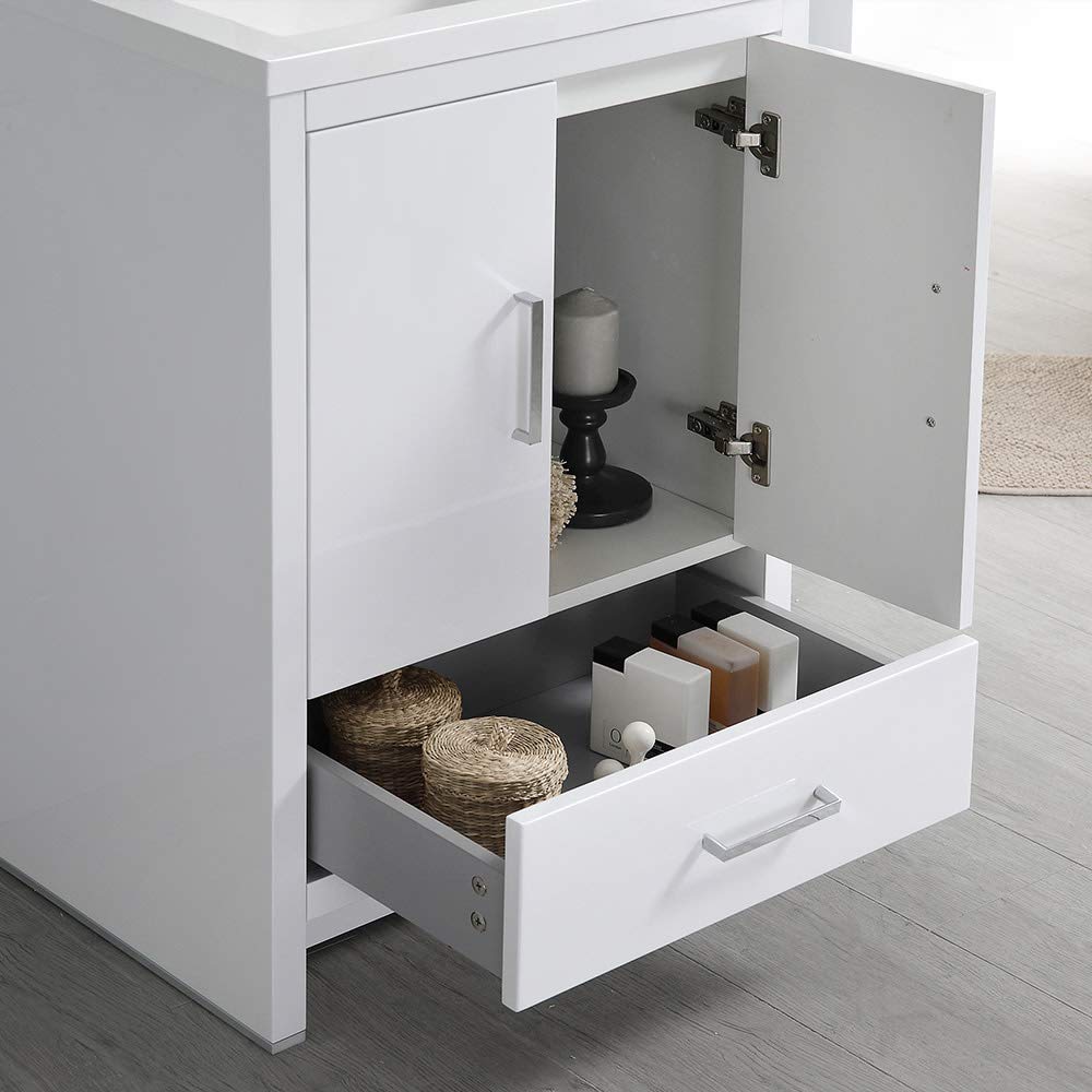 Fresca FCB9424WH-I Fresca Imperia 24" Glossy White Free Standing Modern Bathroom Cabinet w/ Integrated Sink