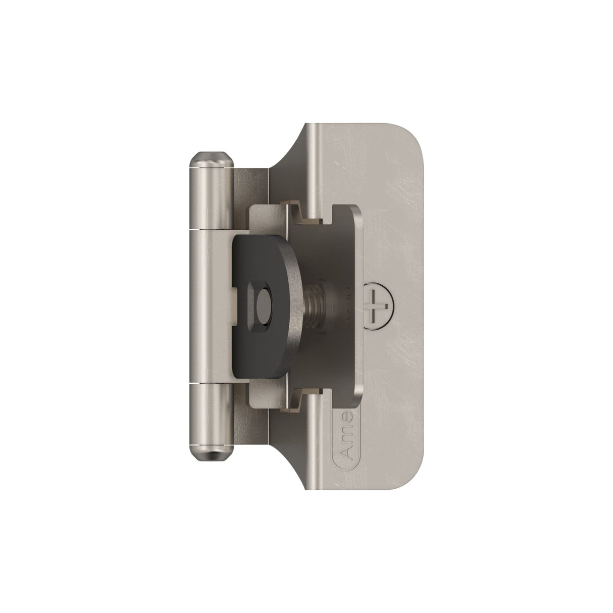 Amerock Double Demountable Cabinet Hinge 1/4 inch (6 mm) Overlay Hinge Satin Nickel (Pack of 2) Self-Closing Hinge Cabinet Door Hinge