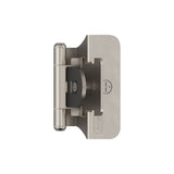 Amerock Double Demountable Cabinet Hinge 1/4 inch (6 mm) Overlay Hinge Satin Nickel (Pack of 2) Self-Closing Hinge Cabinet Door Hinge