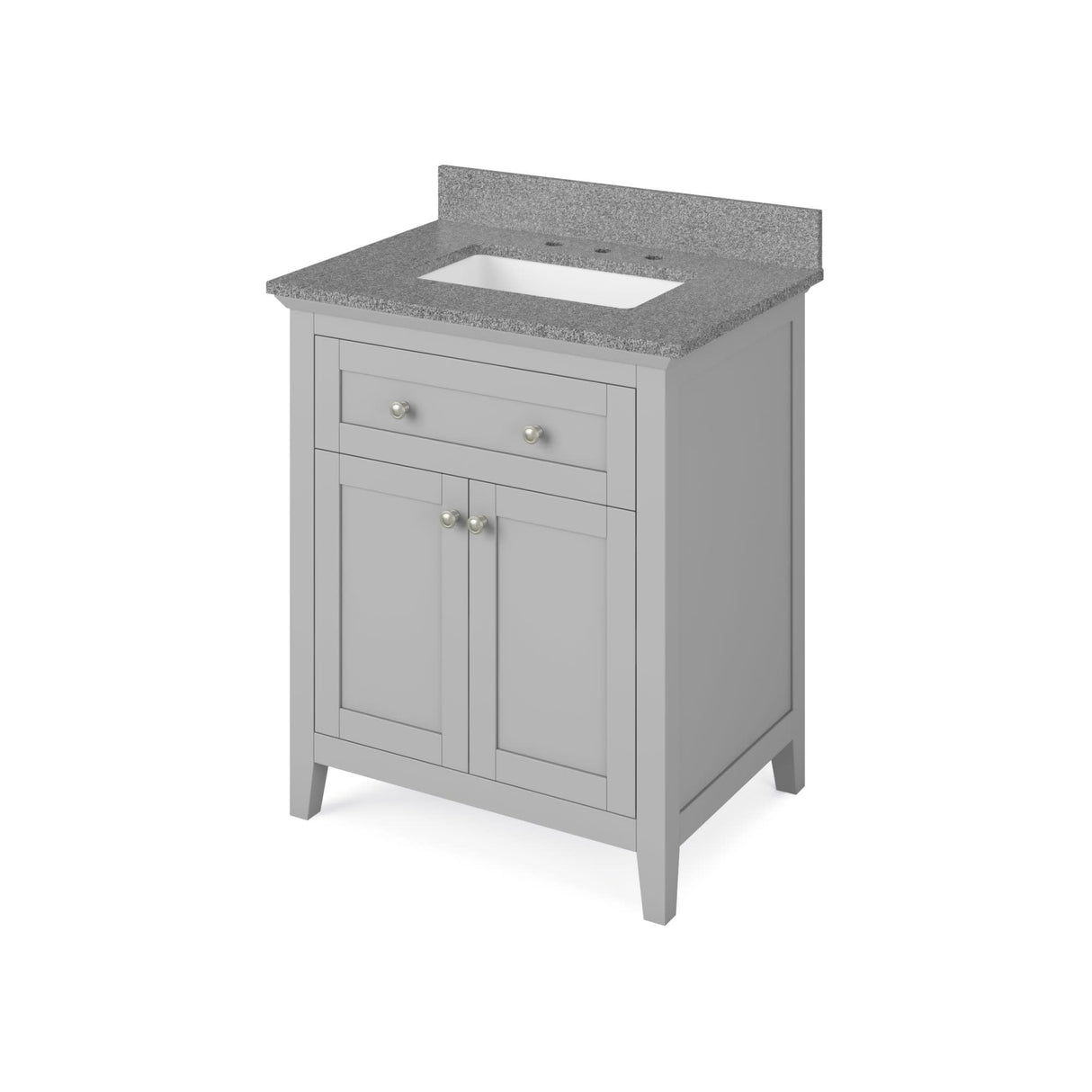 Jeffrey Alexander VKITCHA30GRSGR 30" Grey Chatham Vanity, Steel Grey Cultured Marble Vanity Top, undermount rectangle bowl