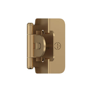 Amerock BPR8704CZ Cabinet Hinge 1/2 in (13 mm) Overlay Double Demountable Champagne Bronze Kitchen Cabinet Door Hinge 1 Pair/2 Pack Functional Hardware