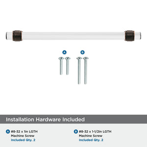 Amerock BP36661CORB Clear/Oil-Rubbed Bronze Cabinet Pull 8 in (203 mm) Center-to-Center Cabinet Handle Glacio Drawer Pull Kitchen Cabinet Handle Furniture Hardware