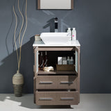 Fresca FVN6224GO-VSL Fresca Torino 24" Gray Oak Modern Bathroom Vanity w/ Vessel Sink