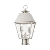Wentworth 2 Light Outdoor Post Top in Brushed Nickel (27216-91)
