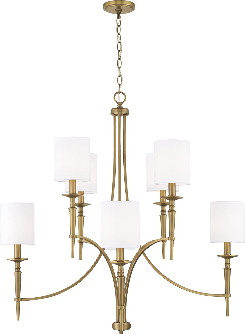 Capital Lighting 442681AD-701 Abbie 8 Light Chandelier Aged Brass