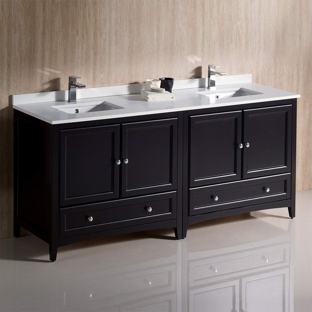 Fresca FCB20-3636GR-CWH-U Double Sink Cabinets with Sinks