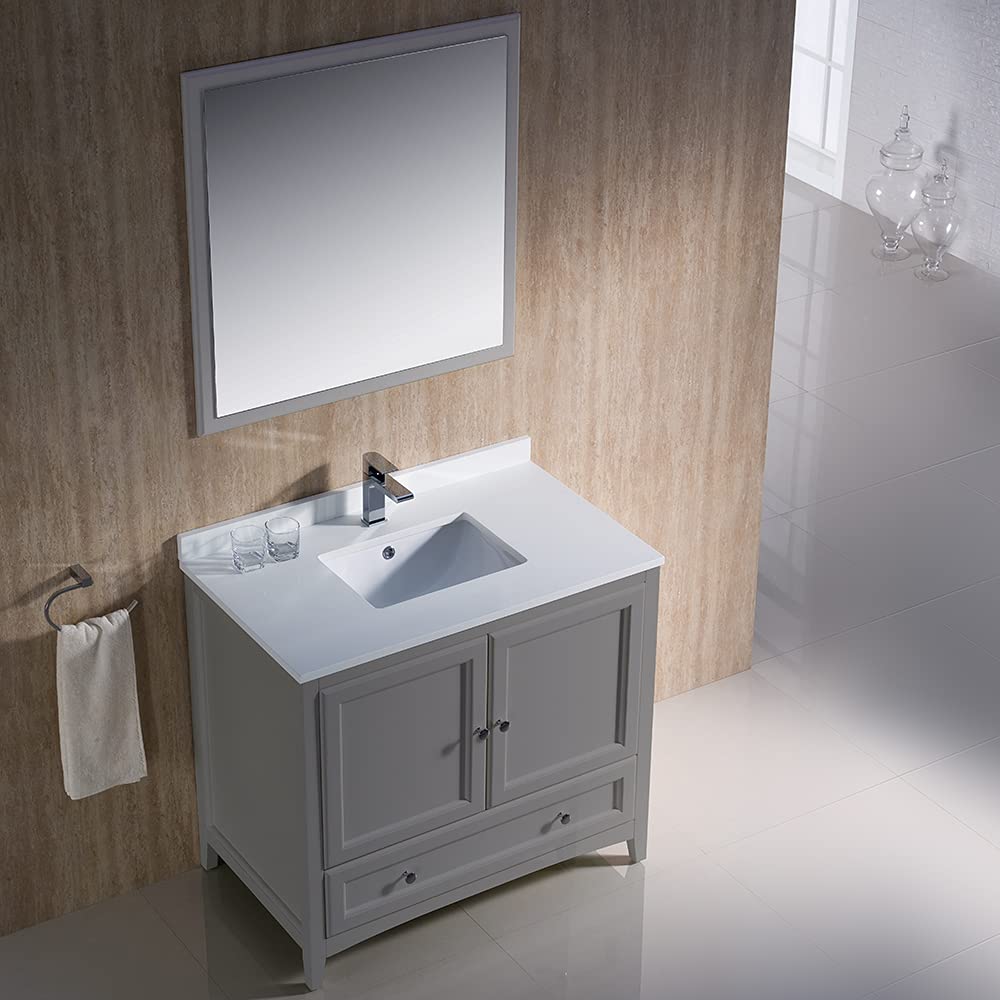 Fresca FVN2036GR Fresca Oxford 36" Gray Traditional Bathroom Vanity