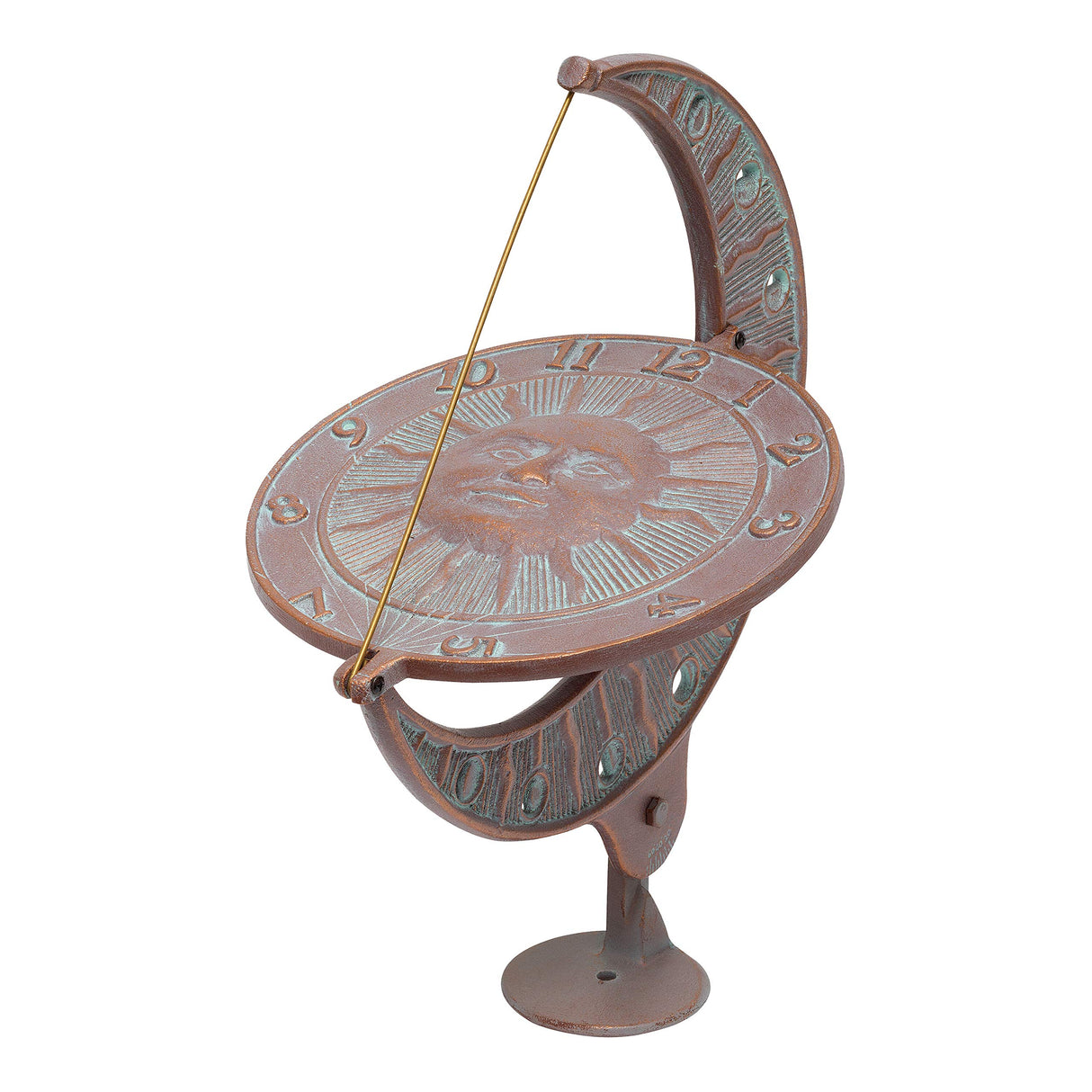 Whitehall 01273 - Sun and Moon Sundial - Copper Verdigris