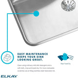 Elkay Lustertone LRADQ2521653 Single Bowl Top Mount Stainless Steel ADA Sink