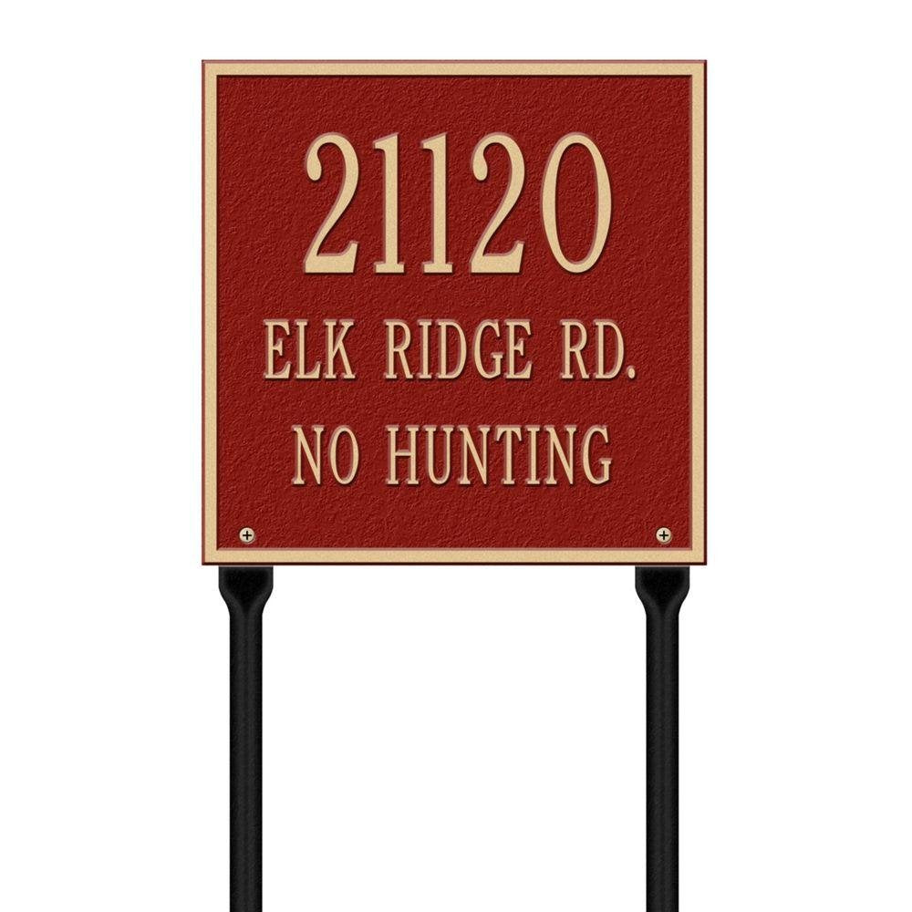 Whitehall 2115RG - Personalized Square Plaque - Standard - Lawn - 3 line