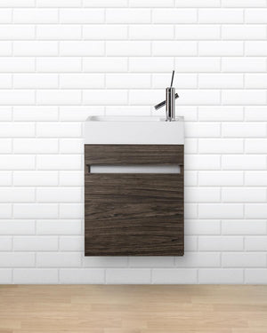 18" Cutler Kitchen and Bath Sangallo Space Saver Bathroom Vanity with Chrome Faucet
