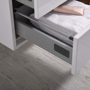 Fresca FVN9260WH-S Fresca Catania 60" Glossy White Wall Hung Single Sink Modern Bathroom Vanity w/ Medicine Cabinet