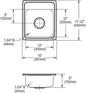 Elkay LRAD151760MR2 Sink, Lustertone