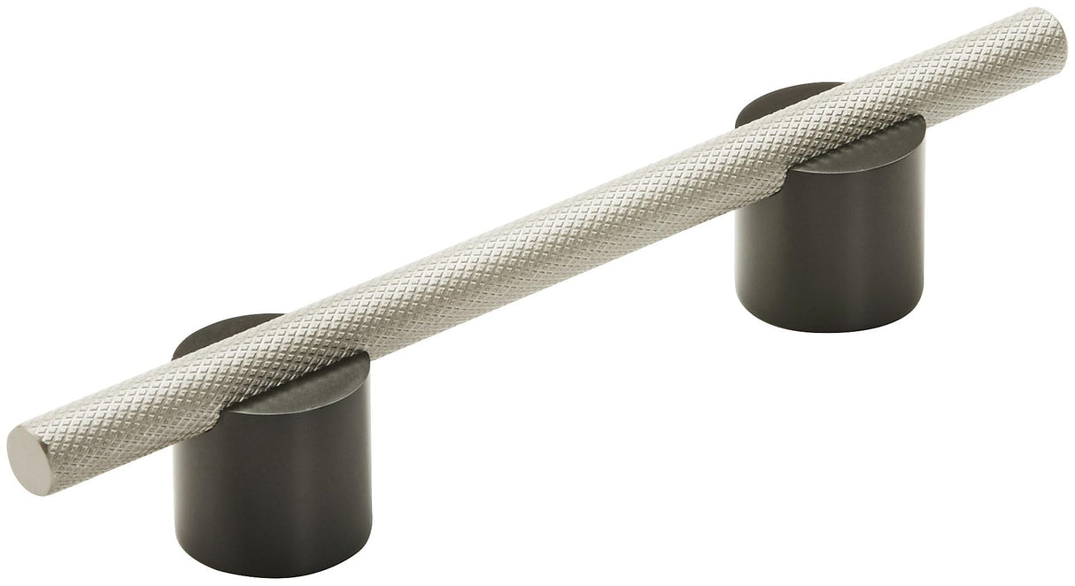 Amerock Cabinet Pull Matte Black/Silver Champagne 3-3/4 inch (96 mm) Center to Center Transcendent 1 Pack Drawer Pull Drawer Handle Cabinet Hardware