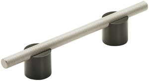 Amerock Cabinet Pull Matte Black/Silver Champagne 3-3/4 inch (96 mm) Center to Center Transcendent 1 Pack Drawer Pull Drawer Handle Cabinet Hardware