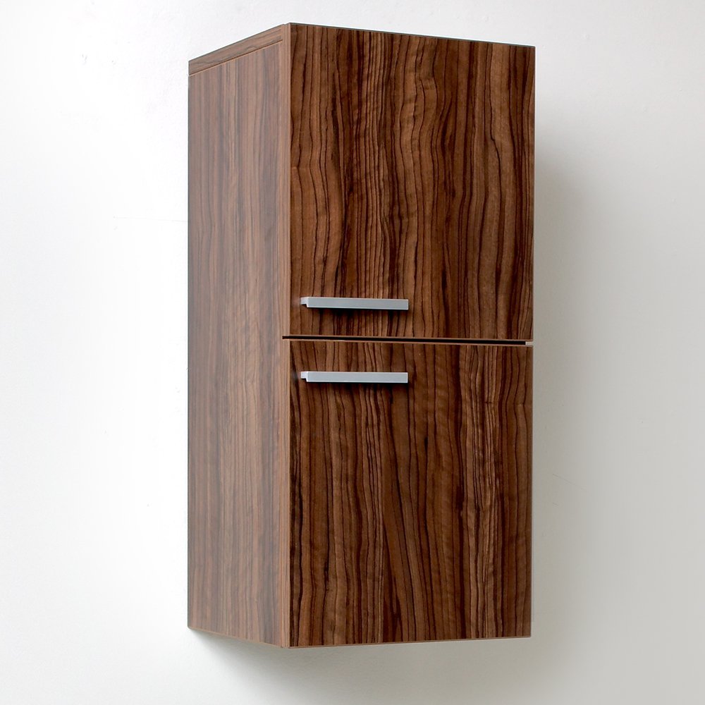 Fresca FST8091GW Fresca Walnut Bathroom Linen Side Cabinet w/ 2 Storage Areas