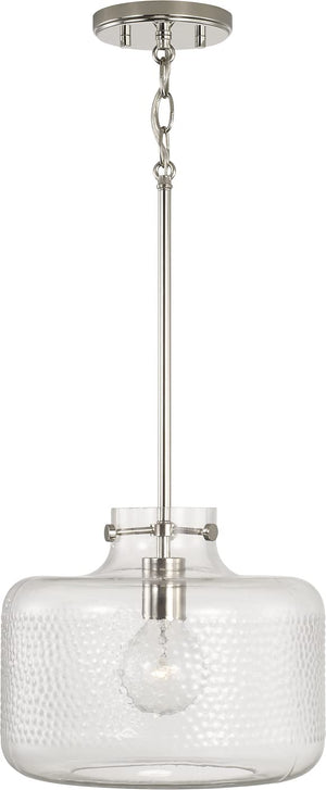 Capital Lighting 342512PN Brighton 1 Light Pendant Polished Nickel