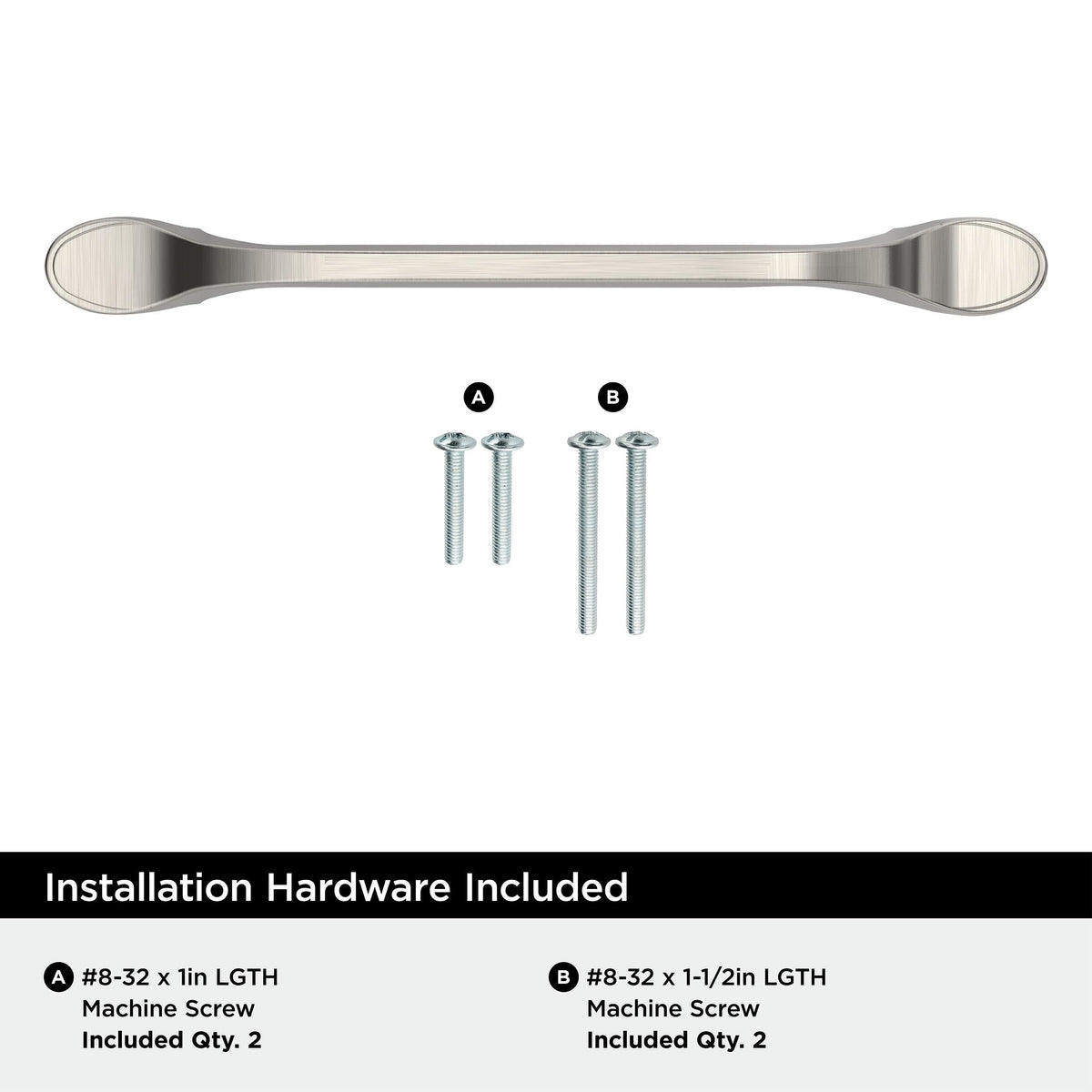 Amerock BP21937G10 Satin Nickel Cabinet Pull 5-1/16 inch (128mm) Center-to-Center Cabinet Hardware Ravino Furniture Hardware Drawer Pull