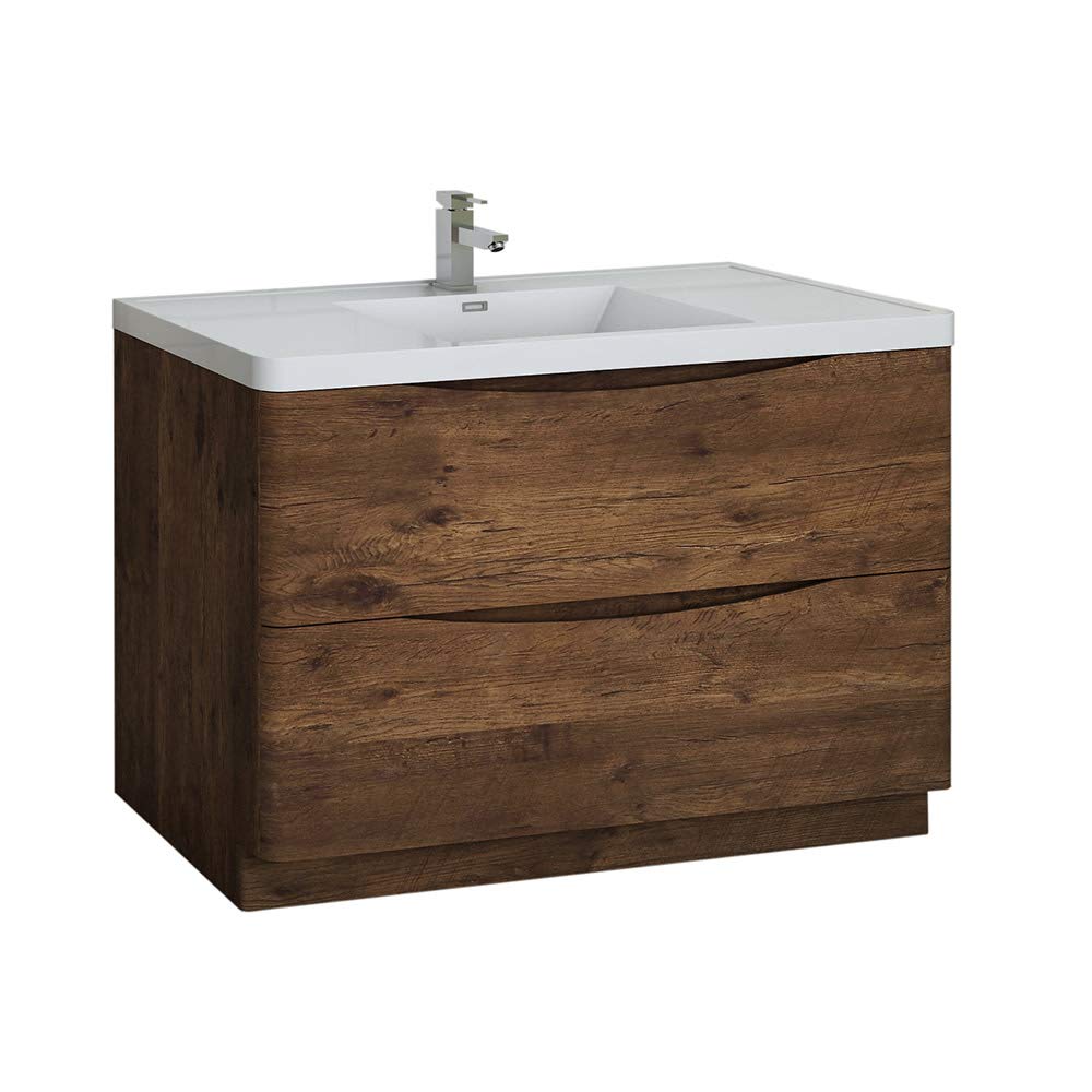 Fresca FCB9148RW-I Fresca Tuscany 48" Rosewood Free Standing Modern Bathroom Cabinet w/ Integrated Sink