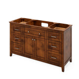 Jeffrey Alexander VKITCHA60SCHCQR 60" Chocolate Chatham Vanity, Calacatta Vienna Quartz Vanity Top, undermount rectangle bowl