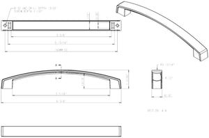 Jeffrey Alexander 549-160MB 160 mm Center-to-Center Matte Black Merrick Cabinet Pull