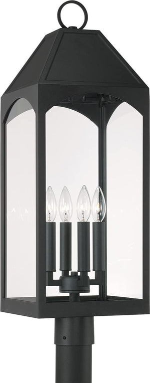 Capital Lighting 946343BK Burton 4 Light Outdoor Post Lantern Black