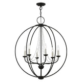 Arabella 6 Light Pendalier in Black with Brushed Nickel Candles (40916-04)