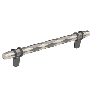 Amerock Cabinet Pull Polished Nickel/Black Chrome 6-5/16 inch (160 mm) Center-to-Center London 1 Pack Drawer Pull Drawer Handle Cabinet Hardware