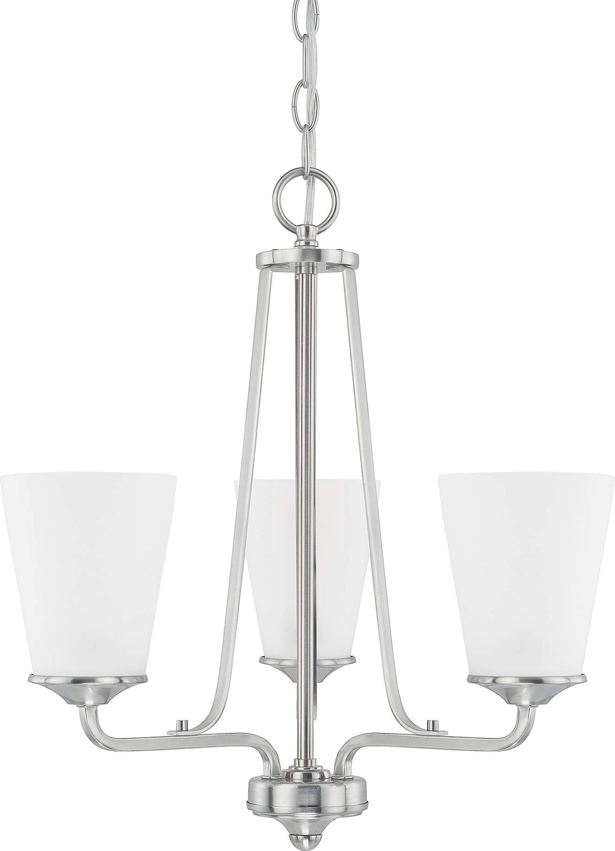 Capital Lighting 414131BN-331 Braylon 3 Light Chandelier Brushed Nickel