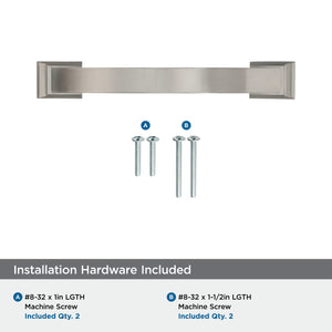 Amerock Cabinet Pull Satin Nickel 3-3/4 inch (96 mm) Center to Center Candler 1 Pack Drawer Pull Drawer Handle Cabinet Hardware