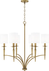 Capital Lighting 442661AD-701 Abbie 6 Light Chandelier Aged Brass