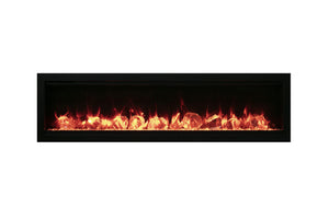 Amantii SYM-42 Symmetry Smart Electric  42" Indoor / Outdoor WiFi Enabled Built In Fireplace, Featuring a MultiFunction Remote Control , Multi Speed Flame Motor and a 10 piece Birch Log Set