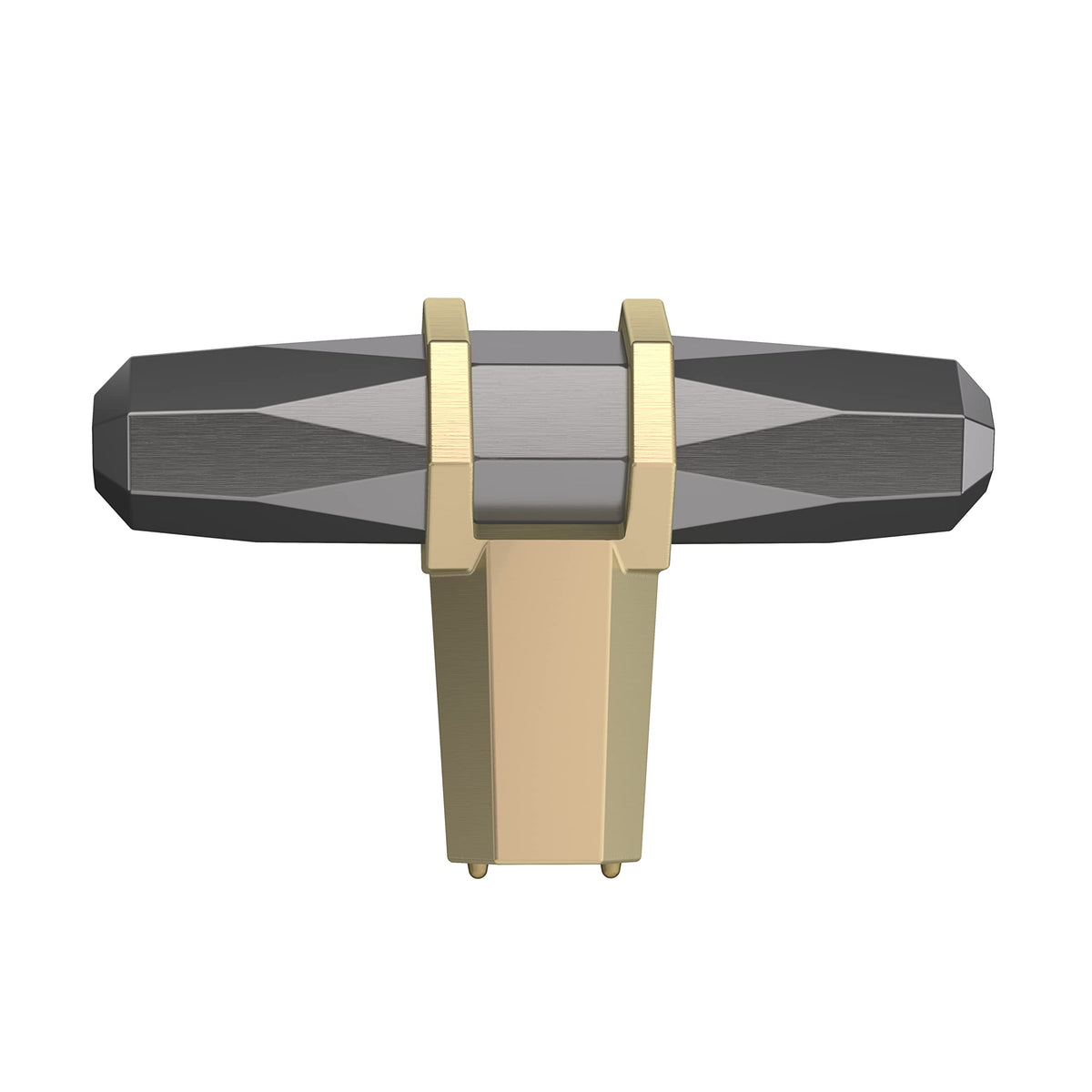 Amerock Cabinet Knob Black Chrome/Golden Champagne 2-1/2 inch (64 mm) Length London 1 Pack Drawer Knob Cabinet Hardware