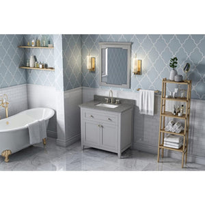 Jeffrey Alexander VKITCHA36GRBOR 36" Grey Chatham Vanity, Boulder Cultured Marble Vanity Top, undermount rectangle bowl