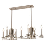 Livex Lighting 40057-91 Transitional Nine Light Linear Chandelier from Trumbull Collection in Pwt, Nckl, B/S, Slvr. Finish, 36.00 inches, 48.50x36.00x18.25, Brushed Nickel