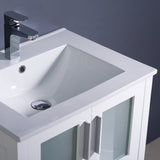 Fresca FVN6224WH-UNS Fresca Torino 24" White Modern Bathroom Vanity w/ Integrated Sink