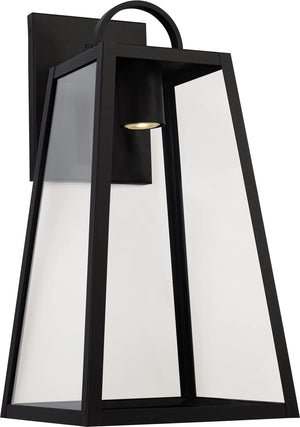 Capital Lighting 943713BK-GL Leighton 1 Light Outdoor Wall Lantern Black