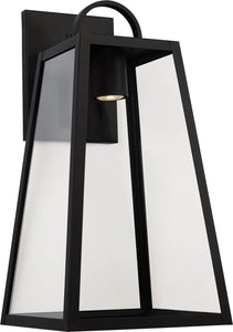 Capital Lighting 943713BK-GL Leighton 1 Light Outdoor Wall Lantern Black