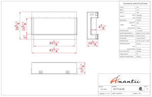 Amantii 40-TRV-SLIM Trv View Slim  - 40" Indoor / Outdoor 3 Sided Electric Fireplace Featuring  10 5/8" Depth