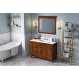 Jeffrey Alexander VKITCHA48CHCQR 48" Chocolate Chatham Vanity, Calacatta Vienna Quartz Vanity Top, undermount rectangle bowl