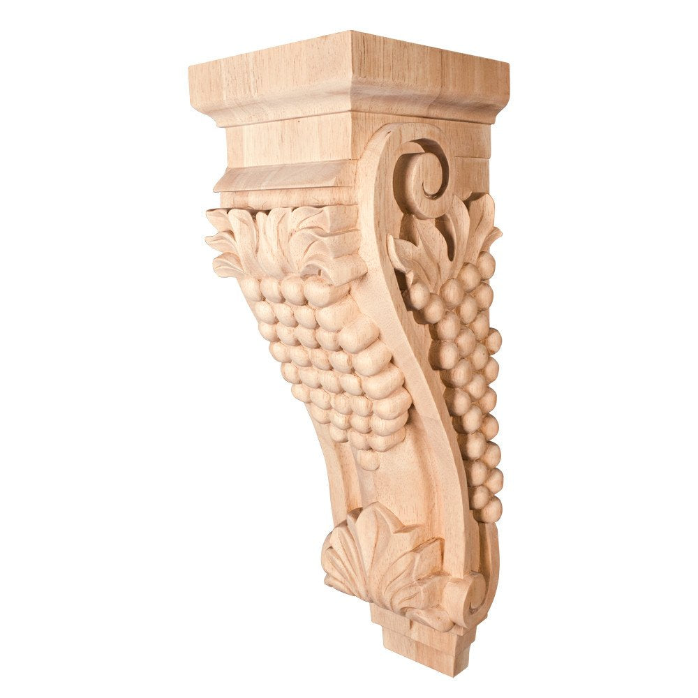 Hardware Resources CORAA-3RW 6-3/4" W x 7-5/8" D x 22" H Rubberwood Grape Corbel