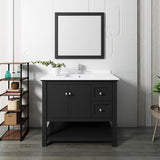 Fresca FVN2340BL Fresca Manchester 42" Black Traditional Bathroom Vanity w/ Mirror