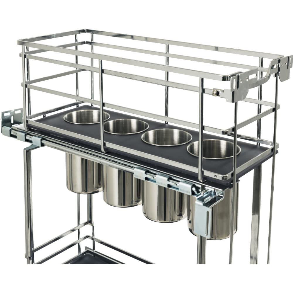 Hardware Resources SWS-UBPO8BN 8" Black Nickel STORAGE WITH STYLE® Metal "No Wiggle" Soft-close Utensil Base Pullout