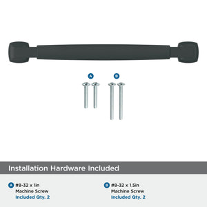 Amerock Cabinet Pull Matte Black 6-5/16 inch (160 mm) Center-to-Center Stature 1 Pack Drawer Pull Cabinet Handle Cabinet Hardware