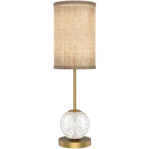 Alora TL321201NBWL MARNI LED 1 LIGHT TABLE LAMP NATURAL BRASS W/ NATURAL LINEN SHADE 10W 120VAC WITH LED DRIVER 3000K 90CRI