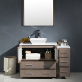 Fresca FVN62-3612GO-VSL Fresca Torino 48" Gray Oak Modern Bathroom Vanity w/ Side Cabinet & Vessel Sink