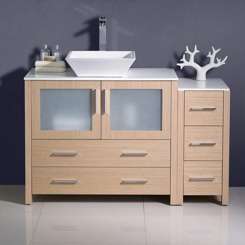 Fresca FCB62-3612ES-CWH-V Fresca Torino 48" Espresso Modern Bathroom Cabinets w/ Top & Vessel Sink