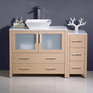 Fresca FCB62-3612ES-CWH-V Fresca Torino 48" Espresso Modern Bathroom Cabinets w/ Top & Vessel Sink